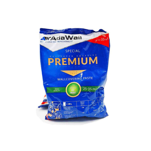 ADHESIVO EN POLVO PREMIUM PARA REVESTIMIENTO DE MURAL / PAPEL TAPIZ" 25 KG - UND