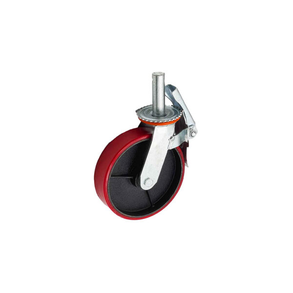 RUEDA PARA ANDAMIO PU 8" DE NYLON RIN SOLIDO DE HIERRO CON FRENO